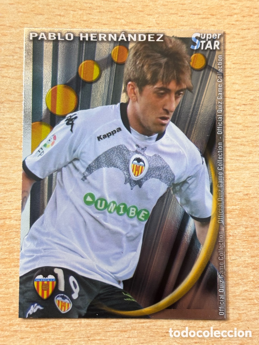 Cromos de F&uacute;tbol: # 078 Pablo Hernandez Valencia CF Superstar Mundicromo 2011 brillo liso