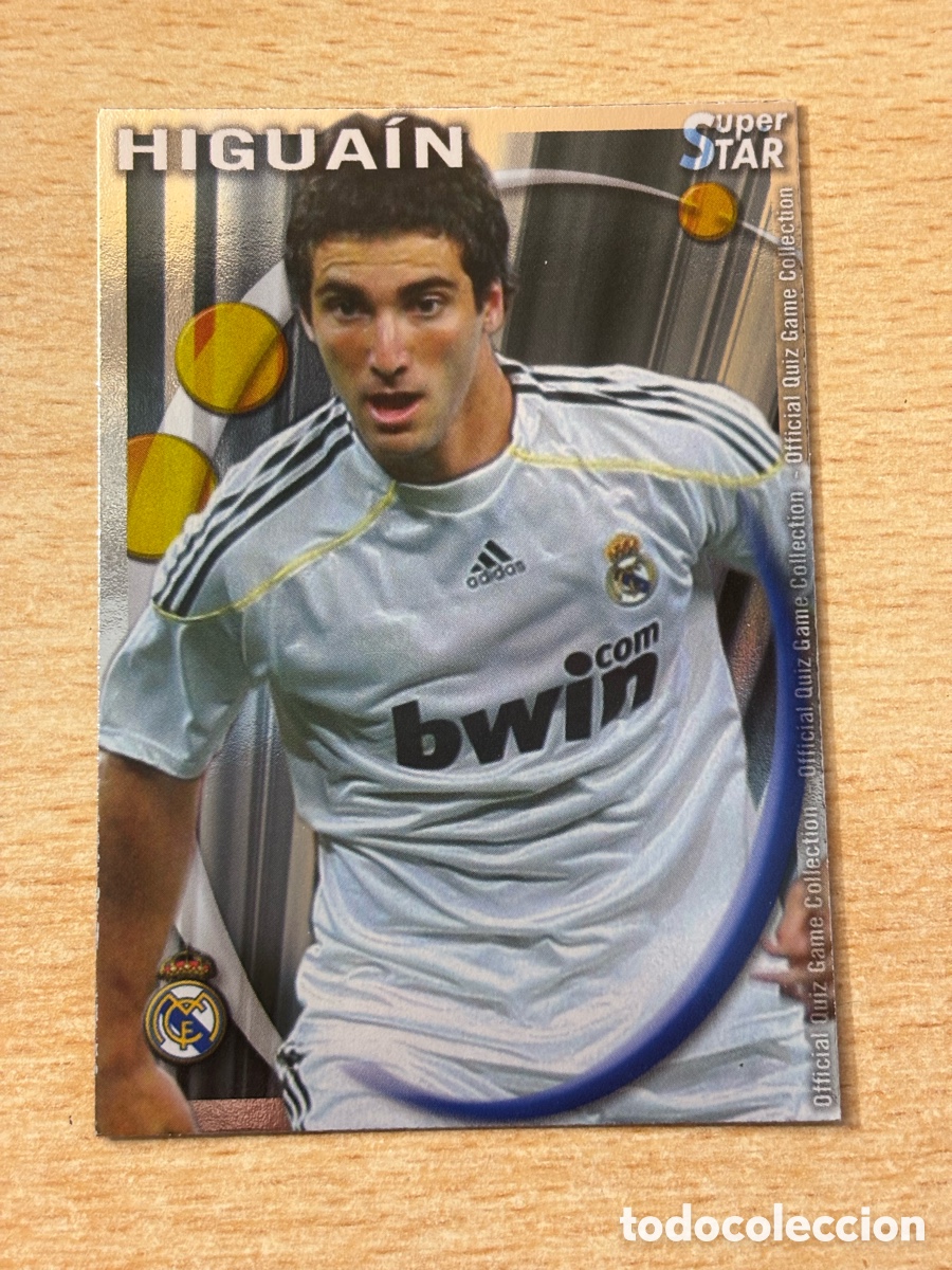 Cromos de F&uacute;tbol: # 053 Higua&iacute;n Real Madrid Superstar Mundicromo 2011 brillo liso