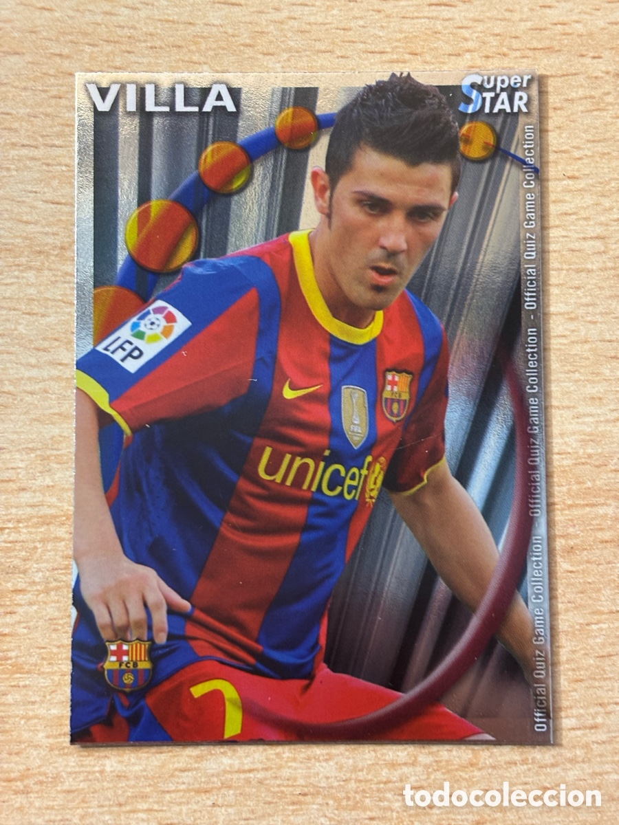 Cromos de f&uacute;tbol: # 027 Villa FC Barcelona Superstar Mundicromo 2011 brillo liso