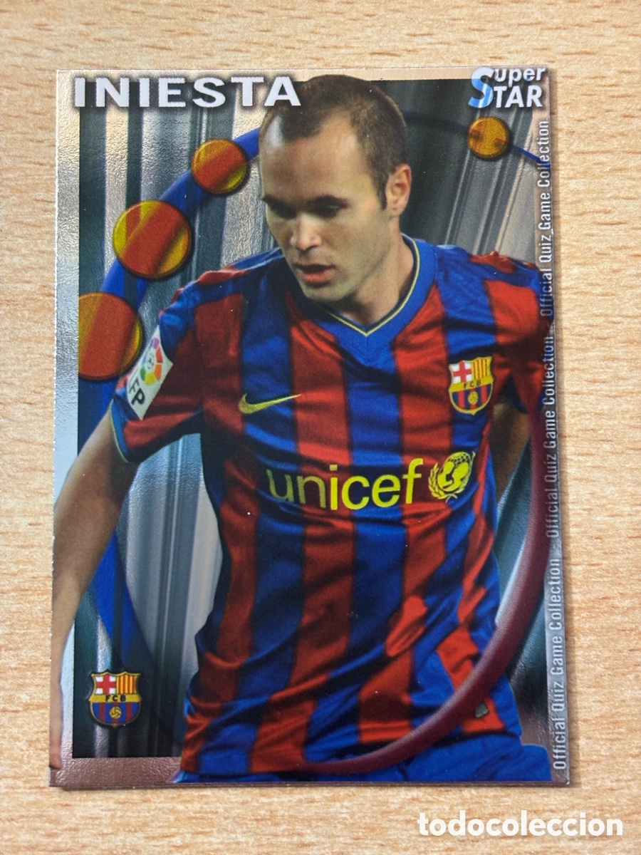 Cromos de f&uacute;tbol: # 024 Iniesta FC Barcelona Superstar Mundicromo 2011 brillo liso