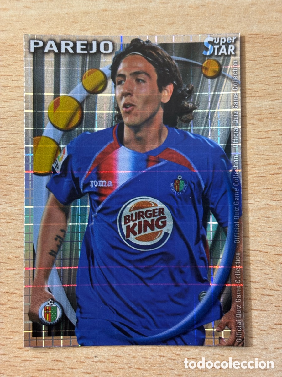 Cromos de f&uacute;tbol: # 159 Parejo Getafe CF Superstar Mundicromo 2011 fondo cuadros