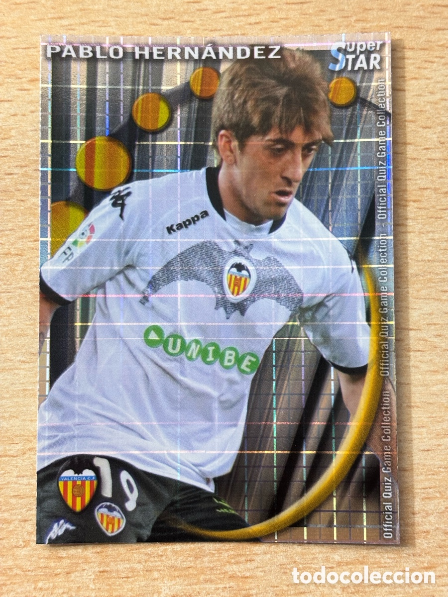Fu&szlig;ball-Sticker: # 078 Pablo Hernandez Valencia CF Superstar Mundicromo 2011 fondo cuadros