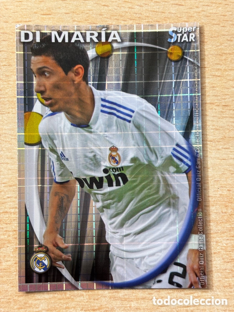 Fu&szlig;ball-Sticker: # 054 Di Mar&iacute;a Real Madrid Superstar Mundicromo 2011 fondo cuadros