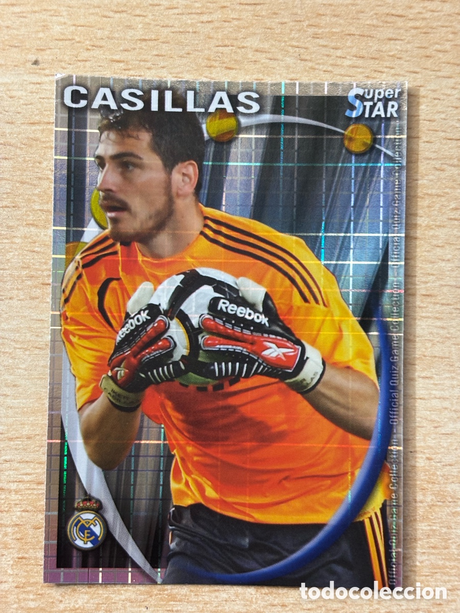 Fu&szlig;ball-Sticker: # 050 Casillas Real Madrid Superstar Mundicromo 2011 fondo cuadros