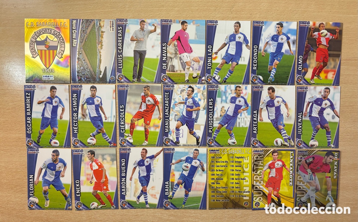 Cromos de Futebol: CD Sabadell Equipo Completo 21 cromos Mundicromo 2012 Segunda Divisi&oacute;n