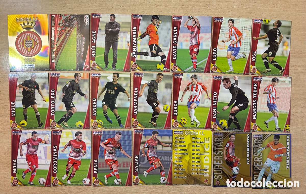 Figurine di Calcio: Girona FC Equipo Completo 21 cromos Mundicromo 2012 Segunda Divisi&oacute;n