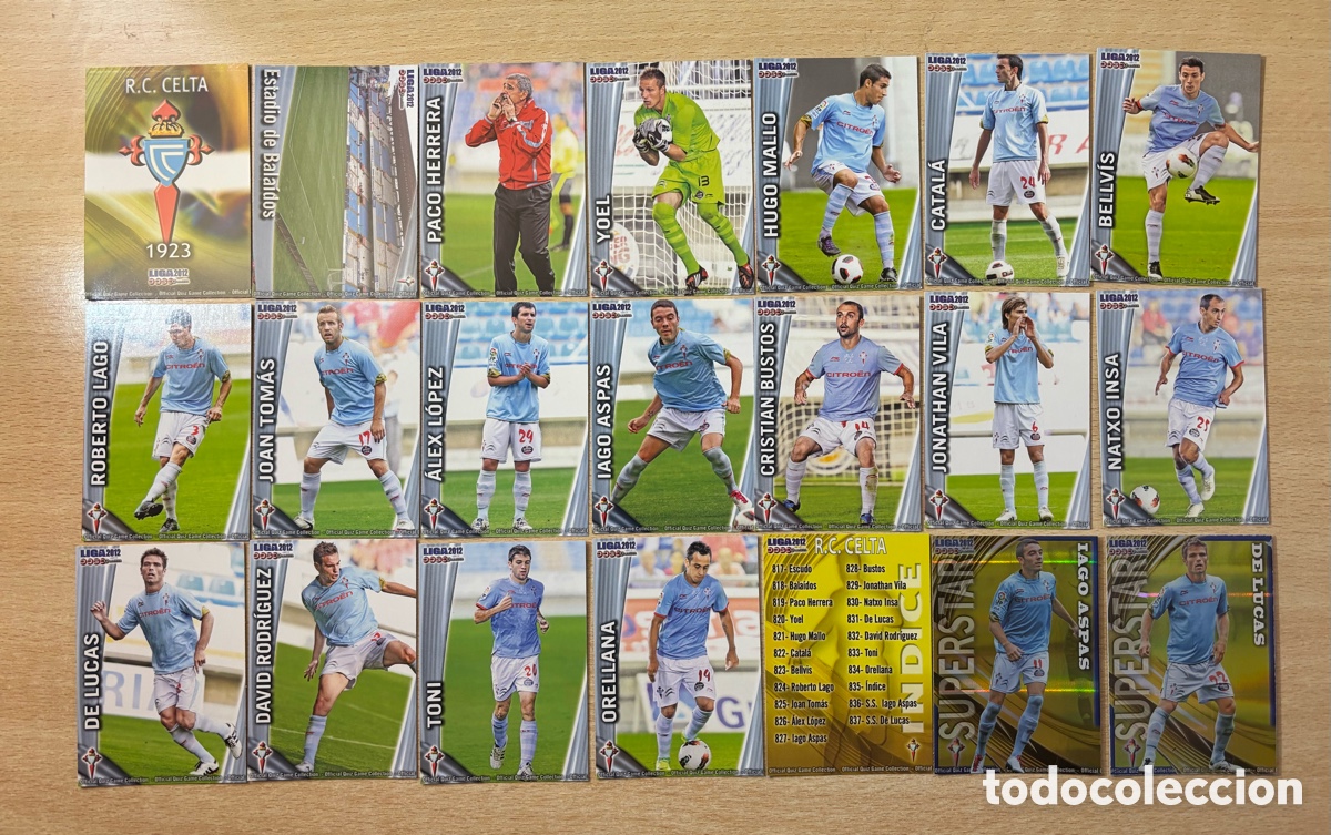 Figurine di Calcio: RC Celta de Vigo Equipo Completo 21 cromos Mundicromo 2012 Segunda Divisi&oacute;n