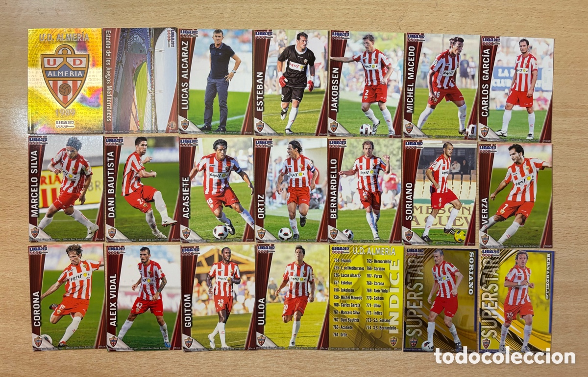 Figurine di Calcio: UD Almer&iacute;a Equipo Completo 21 cromos Mundicromo 2012 Segunda Divisi&oacute;n