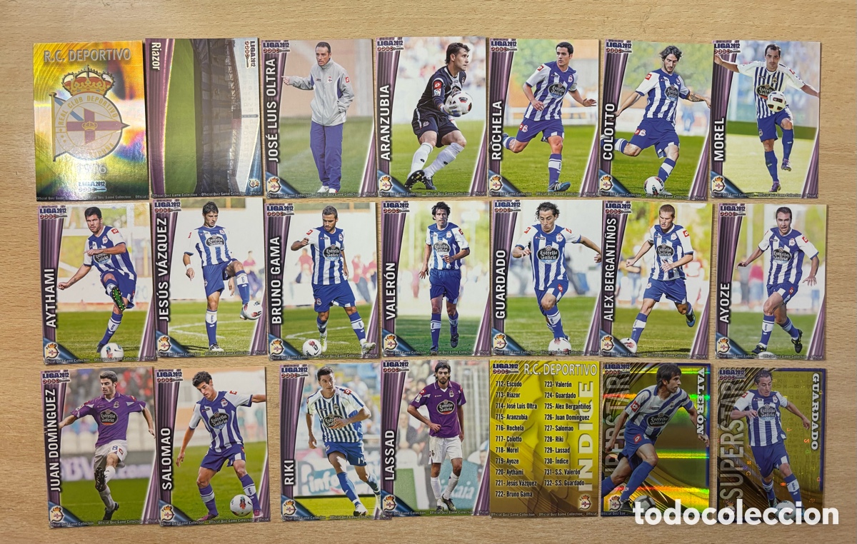 Figurine di Calcio: RC Deportivo de La Coru&ntilde;a Equipo Completo 21 cromos Mundicromo 2012 Segunda Divisi&oacute;n