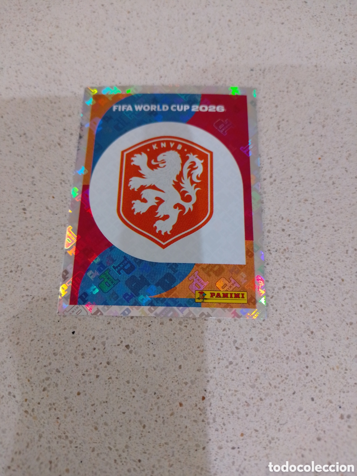 Cromos de F&uacute;tbol: CROMO NUMERO 1 ESCUDO PAISES BAJOS. MUNDIAL 2026. PANINI.