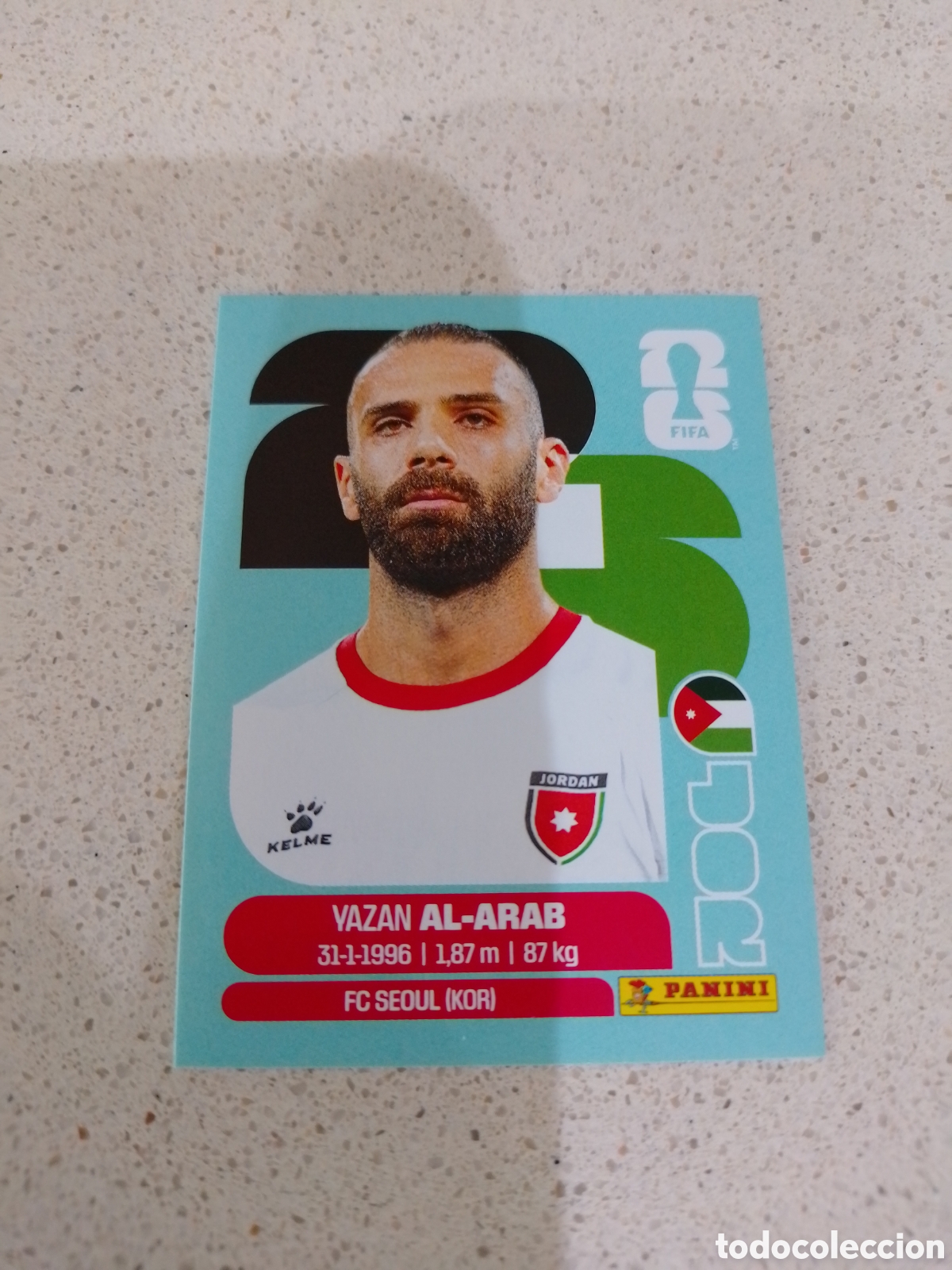 Cromos de F&uacute;tbol: CROMO NUMERO 5 AL-ARAB JORDANIA. MUNDIAL 2026. PANINI.