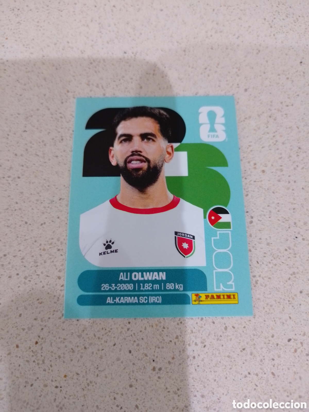 Figurine di Calcio: CROMO NUMERO 18 OLWAN JORDANIA. MUNDIAL 2026. PANINI.