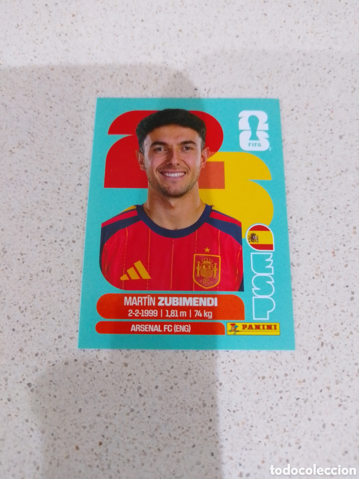 Figurine di Calcio: CROMO NUMERO 9 ZUBIMENDI ESPA&Ntilde;A. MUNDIAL 2026. PANINI.