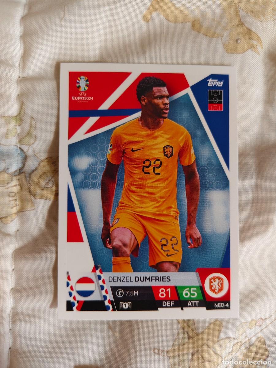 Cromos de F&uacute;tbol: NED 4 NED4 EURO 2024 TOPPS DENZEL DUMFRIES PA&Iacute;SES BAJOS HOLANDA MATCH ATTAX 24 EUROCOPA