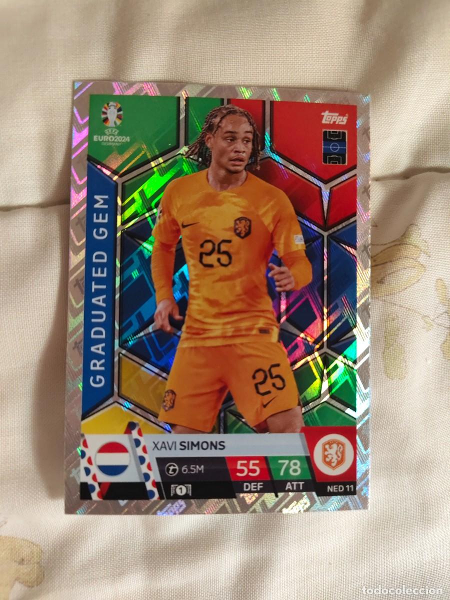 Cromos de F&uacute;tbol: NED 11 NED11 EURO 2024 TOPPS XAVI SIMONS PA&Iacute;SES BAJOS HOLANDA MATCH ATTAX 24 EUROCOPA GRADUATED GEM