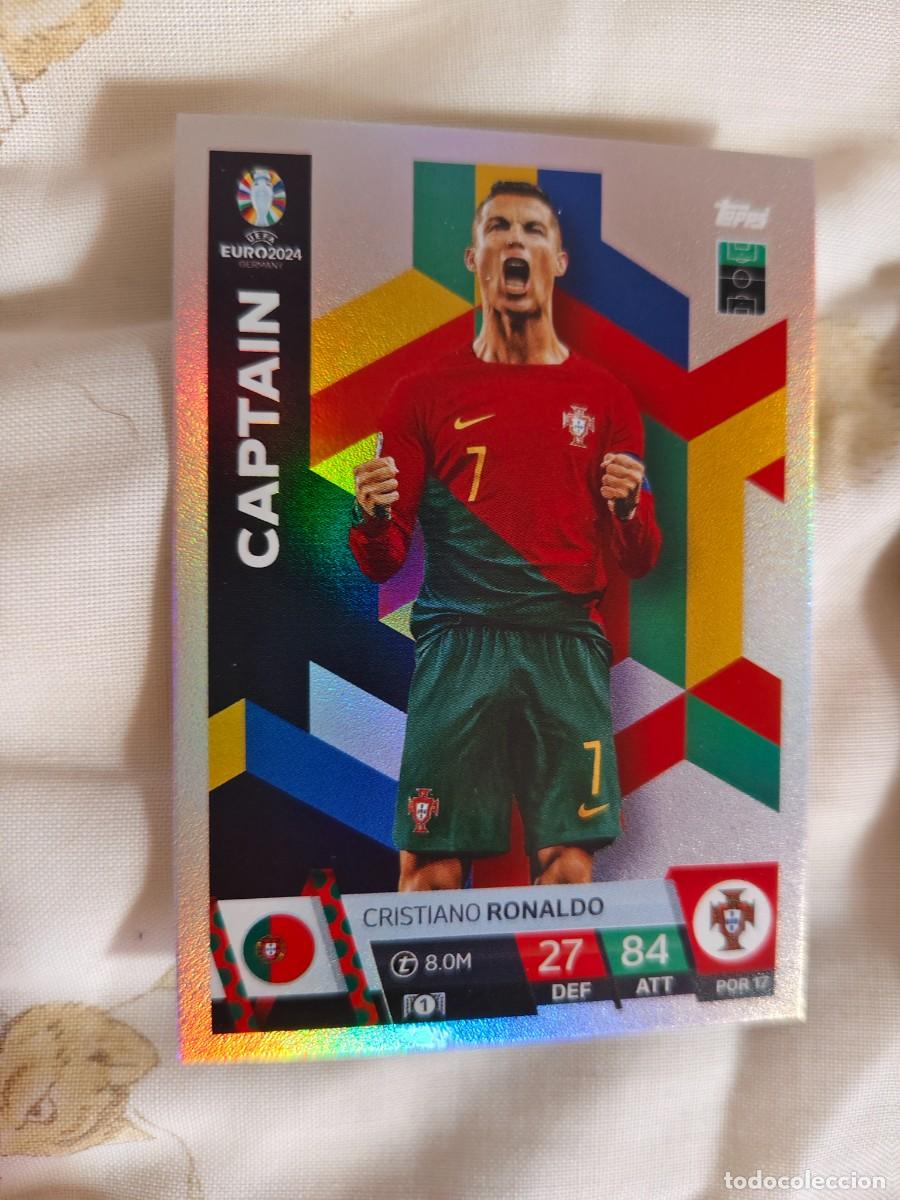 Cromos de f&uacute;tbol: POR 17 POR17 EURO 2024 TOPPS CRISTIANO RONALDO PORTUGAL MATCH ATTAX 24 EUROCOPA CAPTAIN