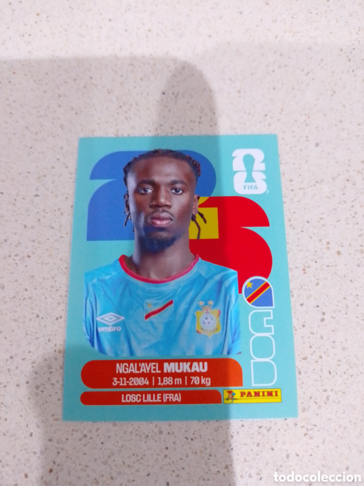 Cromos de F&uacute;tbol: CROMO NUMERO 9 MUKAU CONGO. MUNDIAL 2026. PANINI.