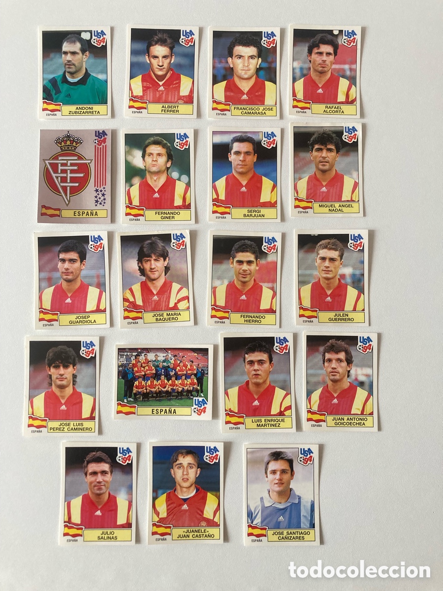 Cromos de F&uacute;tbol: Set completo Espa&ntilde;a mundial USA 94-Spain-World Cup 1994-Panini
