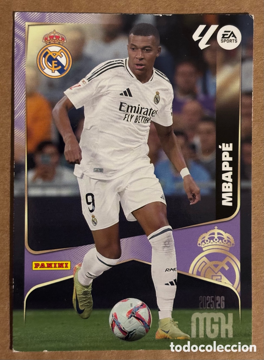 Cromos de F&uacute;tbol: KYLIAN MBAPP&Eacute; (REAL MADRID). CARTA PANINI MEGACRACKS 2025/26. #232
