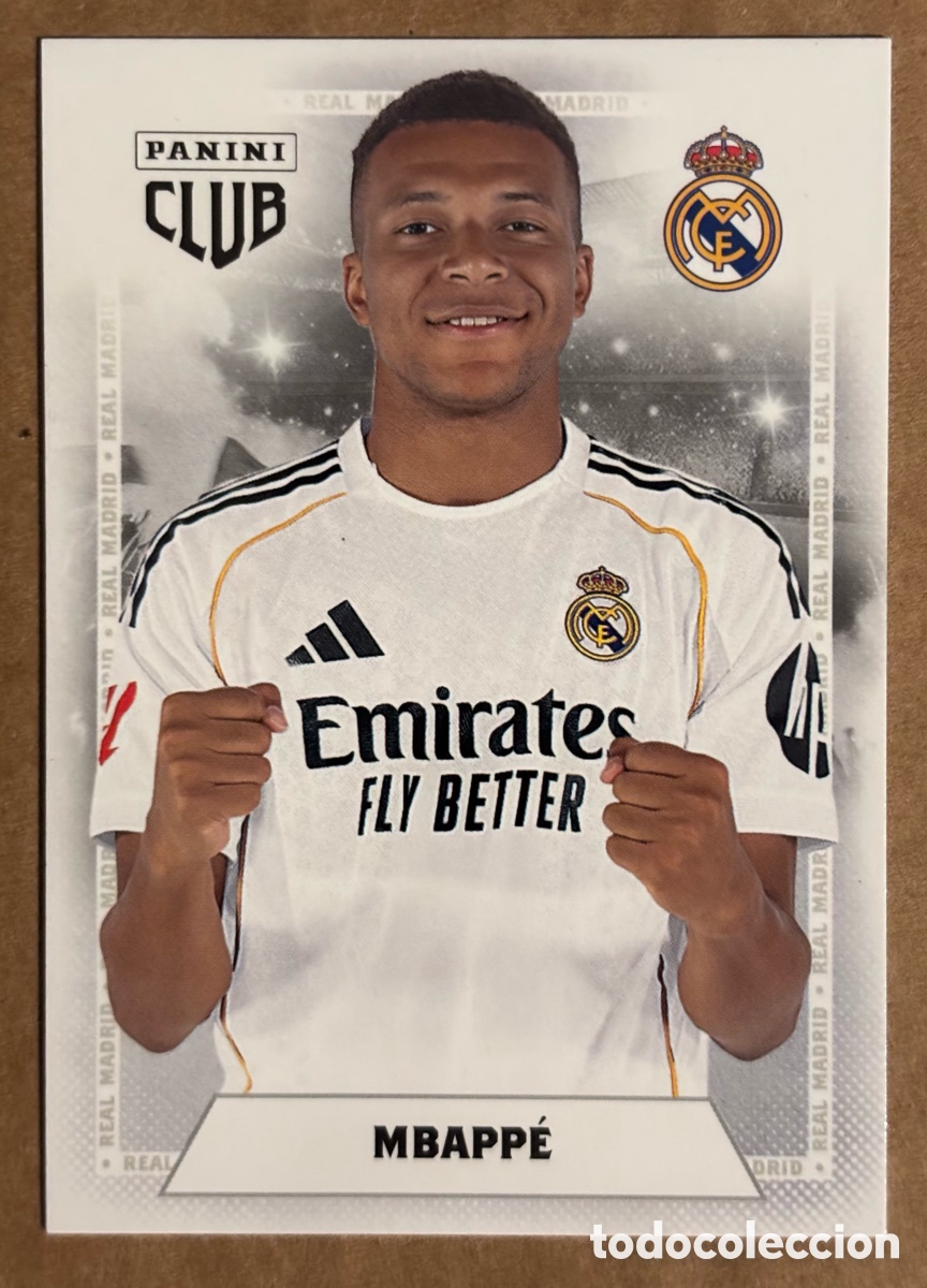 Cromos de F&uacute;tbol: KYLIAN MBAPP&Eacute; (REAL MADRID). CARTA PANINI CLUB REAL MADRID 2025/26.