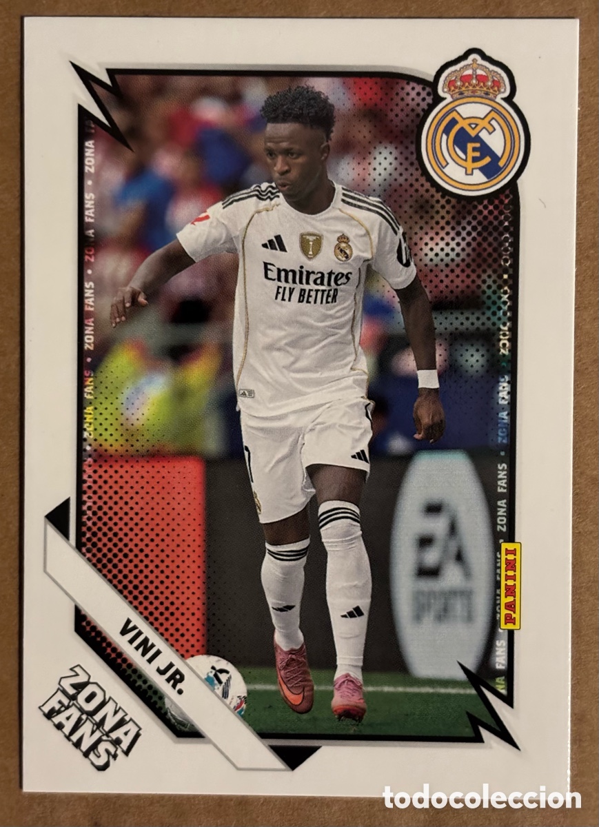 Cromos de F&uacute;tbol: VINICIUS JR. (REAL MADRID). CARTA ZONA FANS PANINI CLUB REAL MADRID 2025/26.