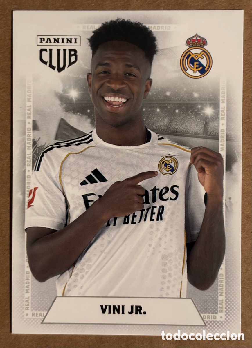 Cromos de F&uacute;tbol: VINICIUS JR. (REAL MADRID). CARTA PANINI CLUB REAL MADRID 2025/26.