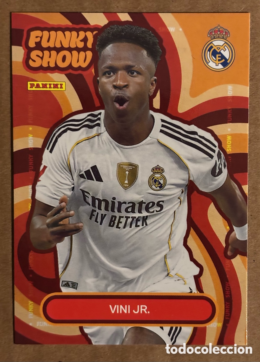 Cromos de F&uacute;tbol: VINICIUS JR. (REAL MADRID). CARTA FUNKY SHOW PANINI CLUB REAL MADRID 2025/26.