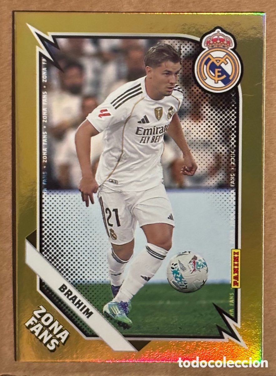 Cromos de F&uacute;tbol: BRAHIM D&Iacute;AZ (REAL MADRID). CARTA ZONA FANS GOLD KROMIX PANINI CLUB REAL MADRID 2025/26.