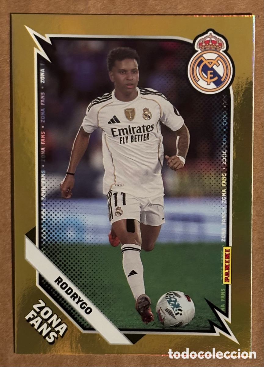 Cromos de F&uacute;tbol: RODRYGO (REAL MADRID). CARTA ZONA FANS GOLD KROMIX PANINI CLUB REAL MADRID 2025/26.