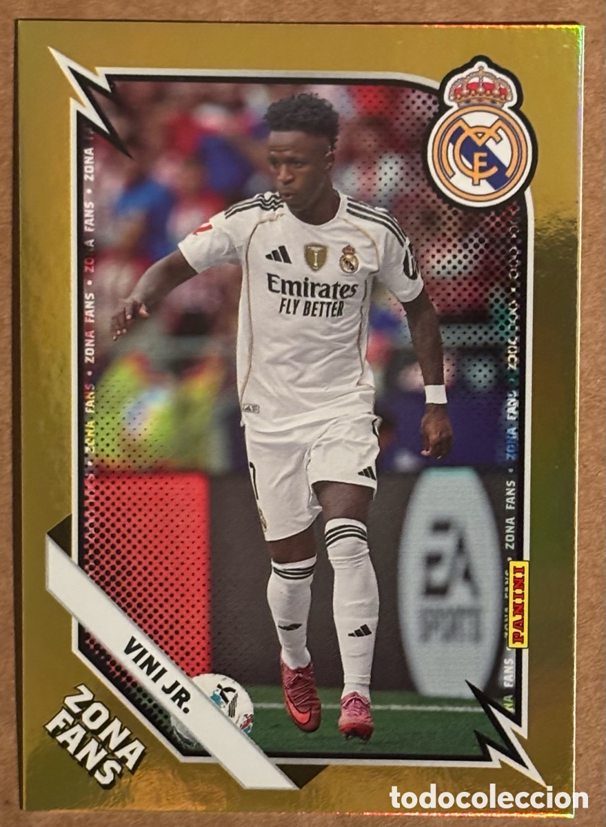 Cromos de F&uacute;tbol: VINICIUS JR. (REAL MADRID). CARTA ZONA FANS GOLD KROMIX PANINI CLUB REAL MADRID 2025/26.