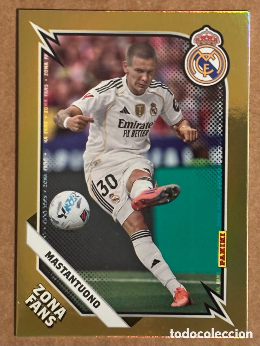 Cromos de F&uacute;tbol: MASTANTUONO (REAL MADRID). CARTA ZONA FANS GOLD KROMIX PANINI CLUB REAL MADRID 2025/26.