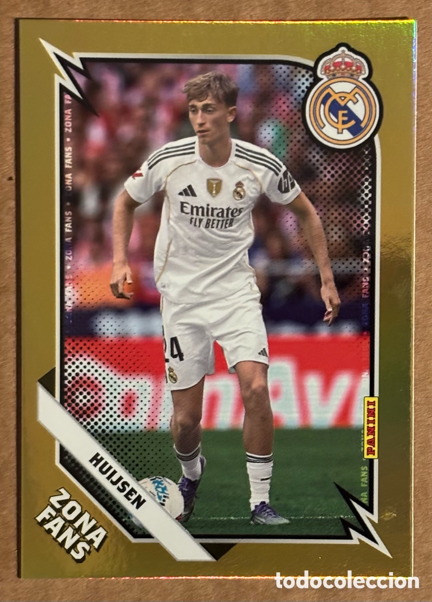 Cromos de F&uacute;tbol: DEAN HUIJSEN (REAL MADRID). CARTA ZONA FANS GOLD KROMIX PANINI CLUB REAL MADRID 2025/26.