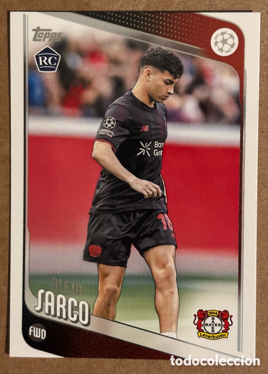 Cromos de F&uacute;tbol: ALEJO SARCO (LEVERKUSEN). CARTA ROOKIE CARD TOPPS UEFA CLUB COMPETITIONS 2025/26. #44.
