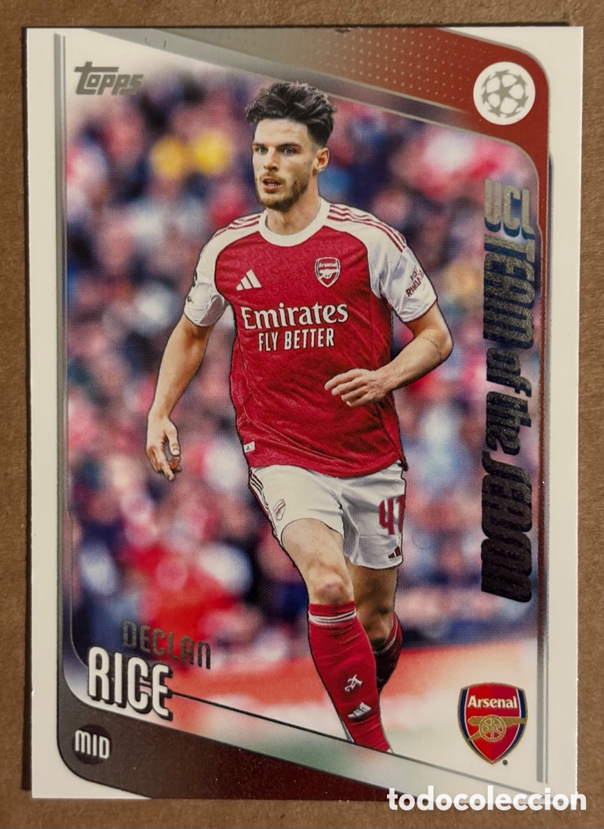 Cromos de F&uacute;tbol: DECLAN RICE (ARSENAL FC). CARTA TEAM OF THE SEASON TOPPS UEFA CLUB COMPETITIONS 2025/26. #164