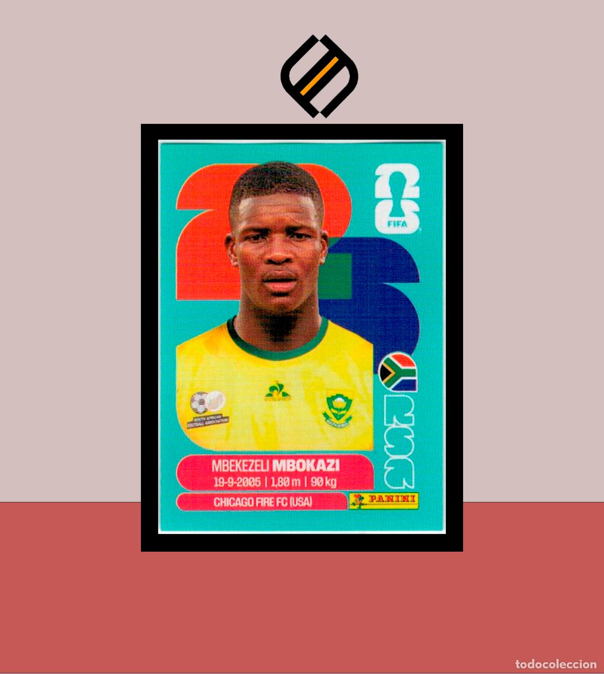Cromos de F&uacute;tbol: PANINI FIFA CLUB WORLD CUP 2026 26 RSA 6 MBEKEZELI MBOKAZI SUDAFRICA STICKER MUNDIAL MEX CAN USA