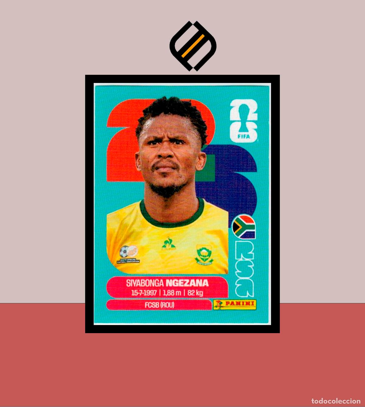 Cromos de F&uacute;tbol: PANINI FIFA CLUB WORLD CUP 2026 26 RSA 8 SIYABONGA NGEZANA SUDAFRICA STICKER MUNDIAL MEX CAN USA