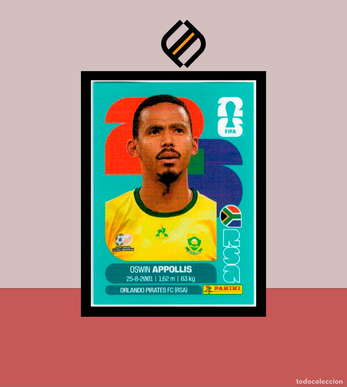 Cromos de F&uacute;tbol: PANINI FIFA CLUB WORLD CUP 2026 26 RSA 20 OSWIN APPOLLIS SUDAFRICA STICKER MUNDIAL MEX CAN USA