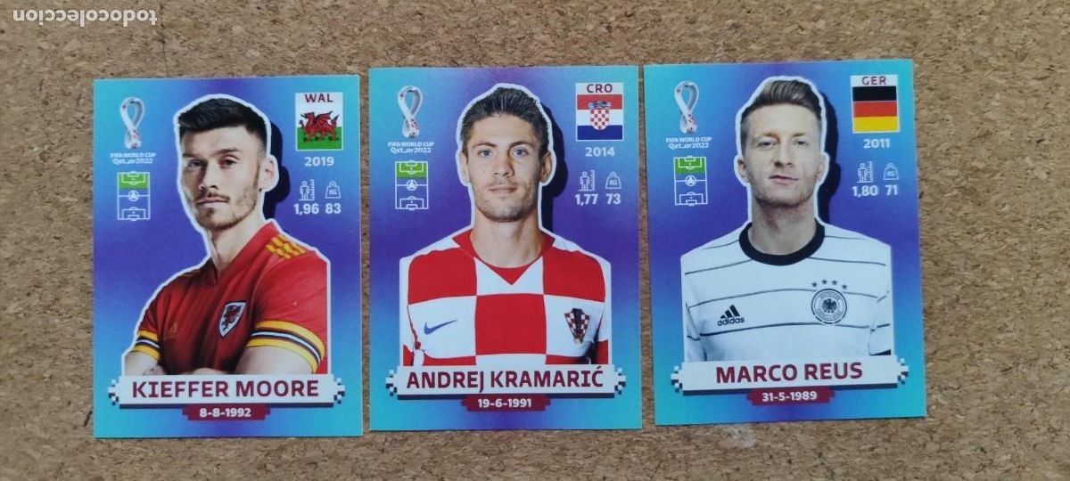 Figurine di Calcio: FIFA WORLD CUP QATAR 2022 LOTE DE 3 STICKERS # PANINI