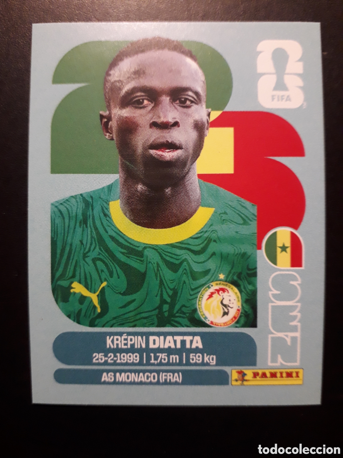 Cromos de F&uacute;tbol: DIATTA SENEGAL SEN 20 MUNDIAL F&Uacute;TBOL 2026 FIFA WORLD CUP PANINI SIN PEGAR PEDIDO M&Iacute;NIMO 3&euro;.