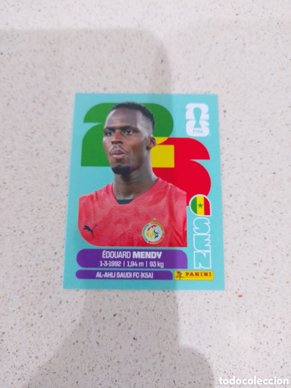 Figurine di Calcio: CROMO NUMERO 2 MENDY SENEGAL. MUNDIAL 2026. PANINI.