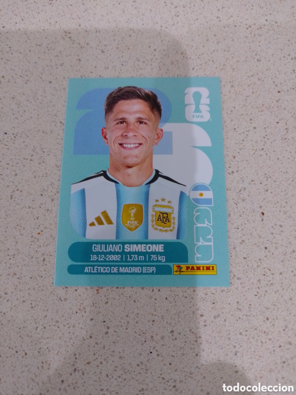 Cromos de F&uacute;tbol: CROMO NUMERO 20 GIULIANO SIMEONE ARGENTINA. MUNDIAL 2026. PANINI.