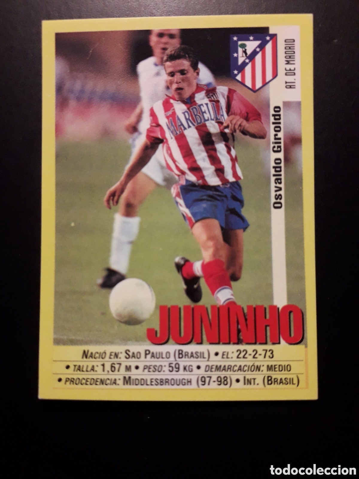 Cromos de F&uacute;tbol: JUNINHO AT MADRID PANINI LIGA 1999-2000 99 00 N&deg; 242 SIN PEGAR. PEDIDO M&Iacute;NIMO 3&euro;