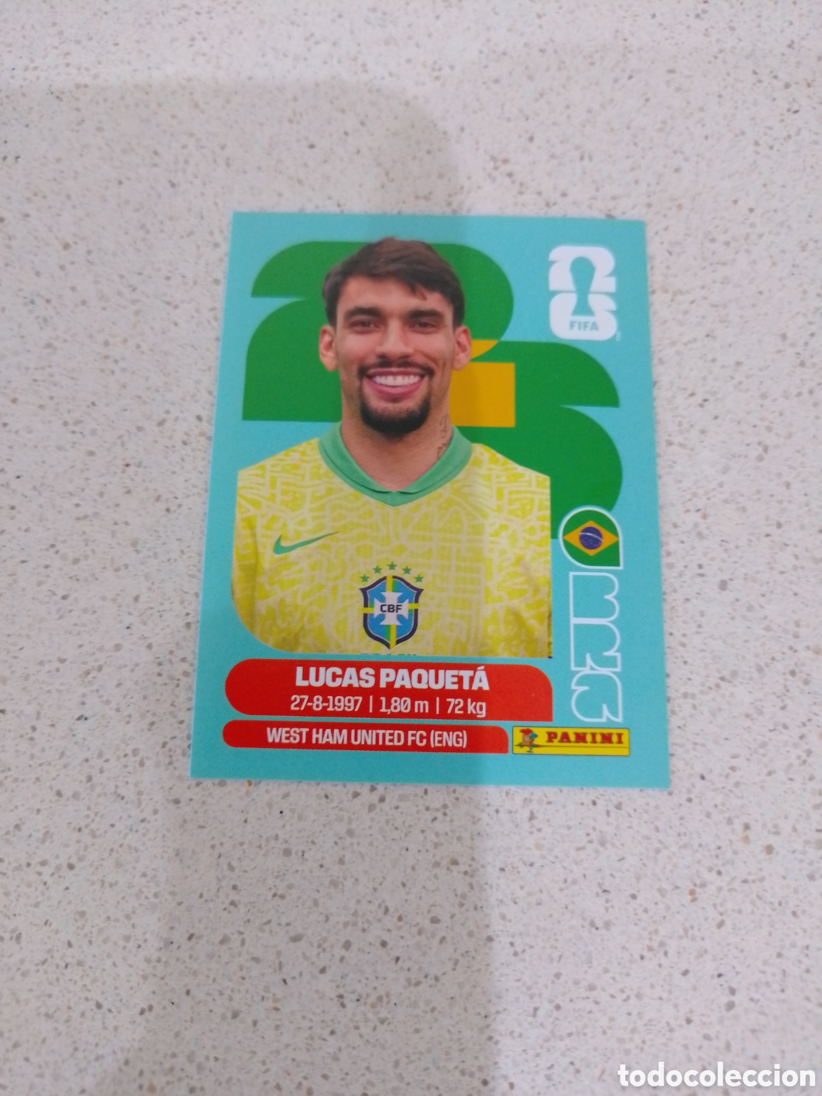 Cromos de F&uacute;tbol: CROMO NUMERO 9 PAQUETA BRASIL. MUNDIAL 2026. PANINI.