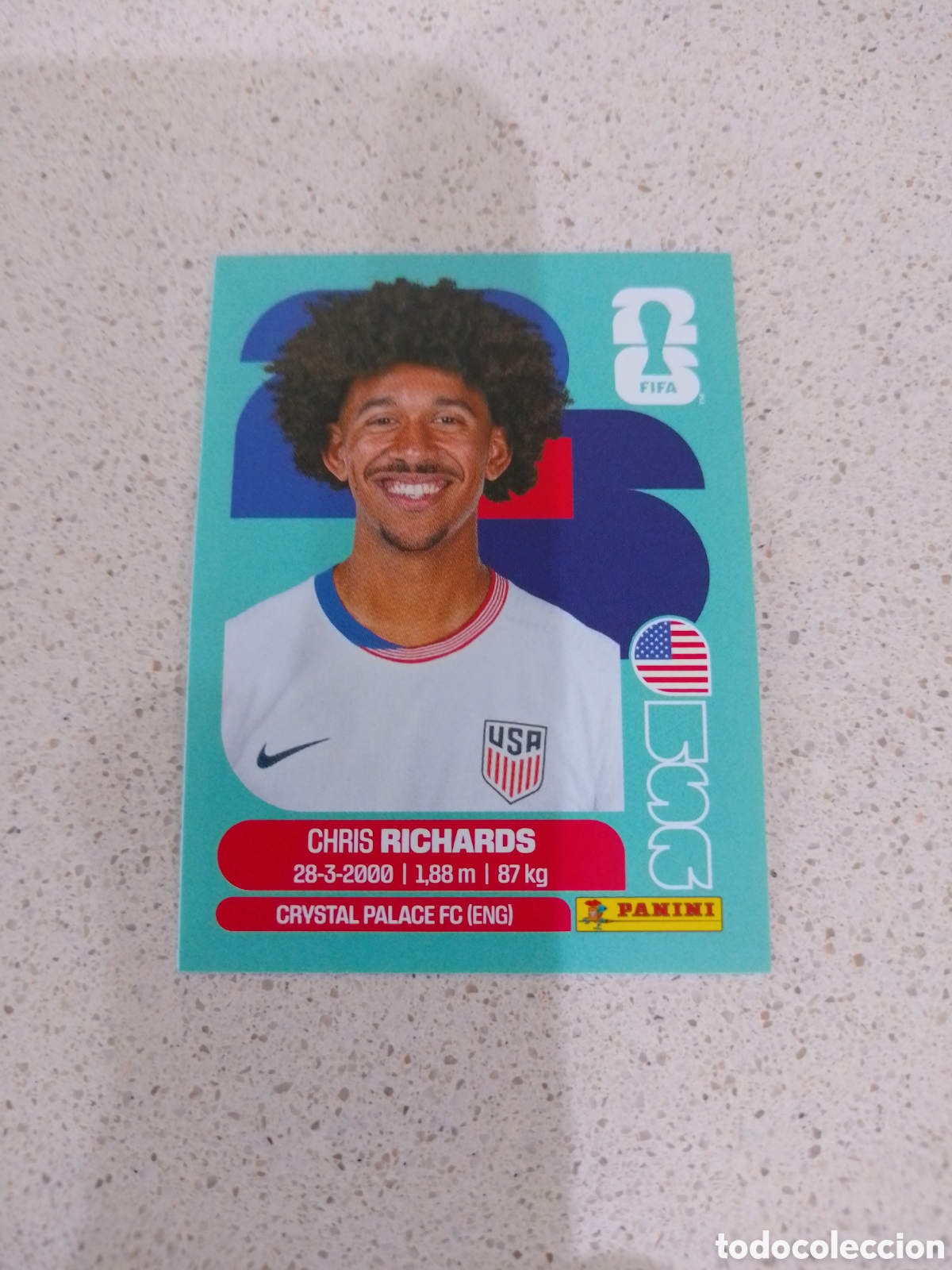 Football Stickers: CROMO NUMERO 3 RICHARDS USA. MUNDIAL 2026. PANINI.