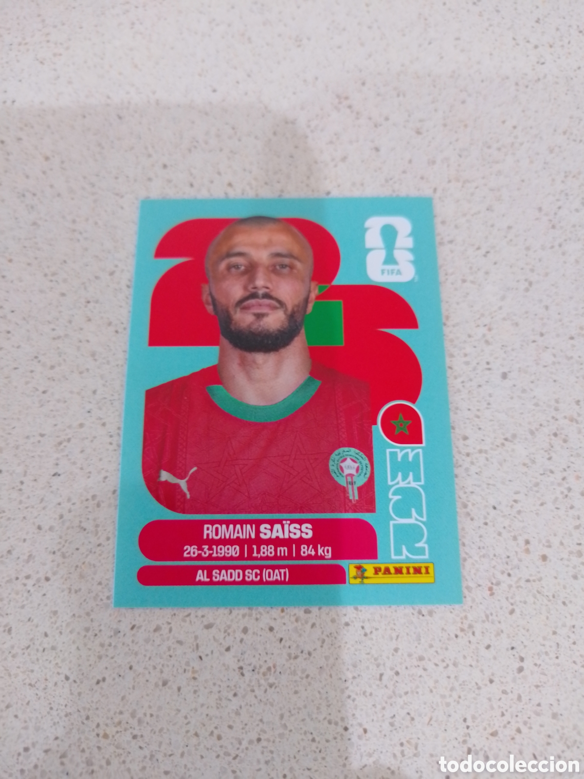 Fu&szlig;ball-Sticker: CROMO NUMERO 7 SAISS MARRUECOS. MUNDIAL 2026. PANINI.
