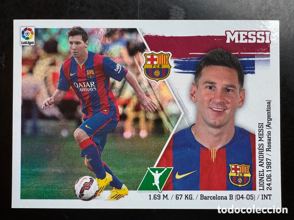 Cromos de F&uacute;tbol: Messi Barcelona Liga Este 2015/16
