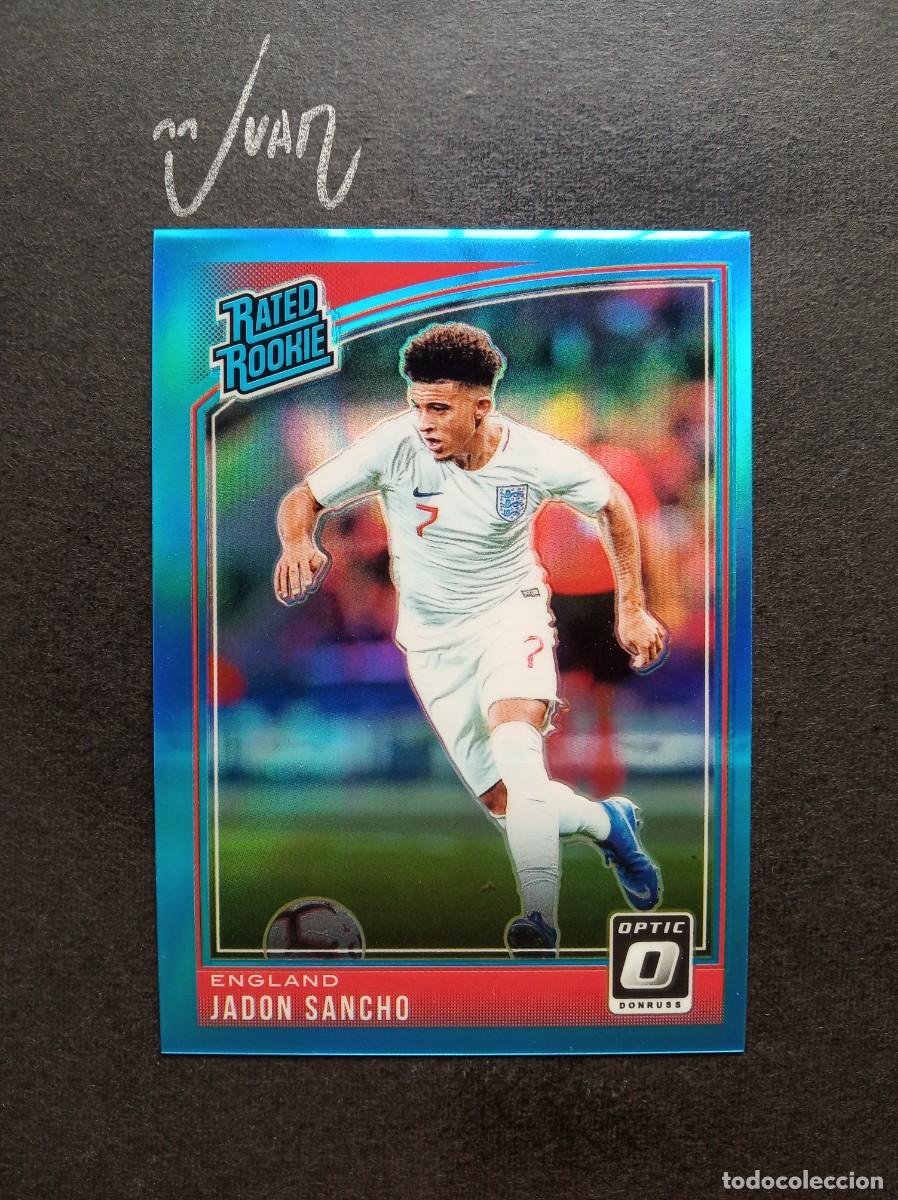Cromos de F&uacute;tbol: NUMERADA #/149 AQUA RATED ROOKIE JADON SANCHO INGLATERRA CHELSEA ⚽ PANINI &reg; DONRUSS 2018 2019 18 19