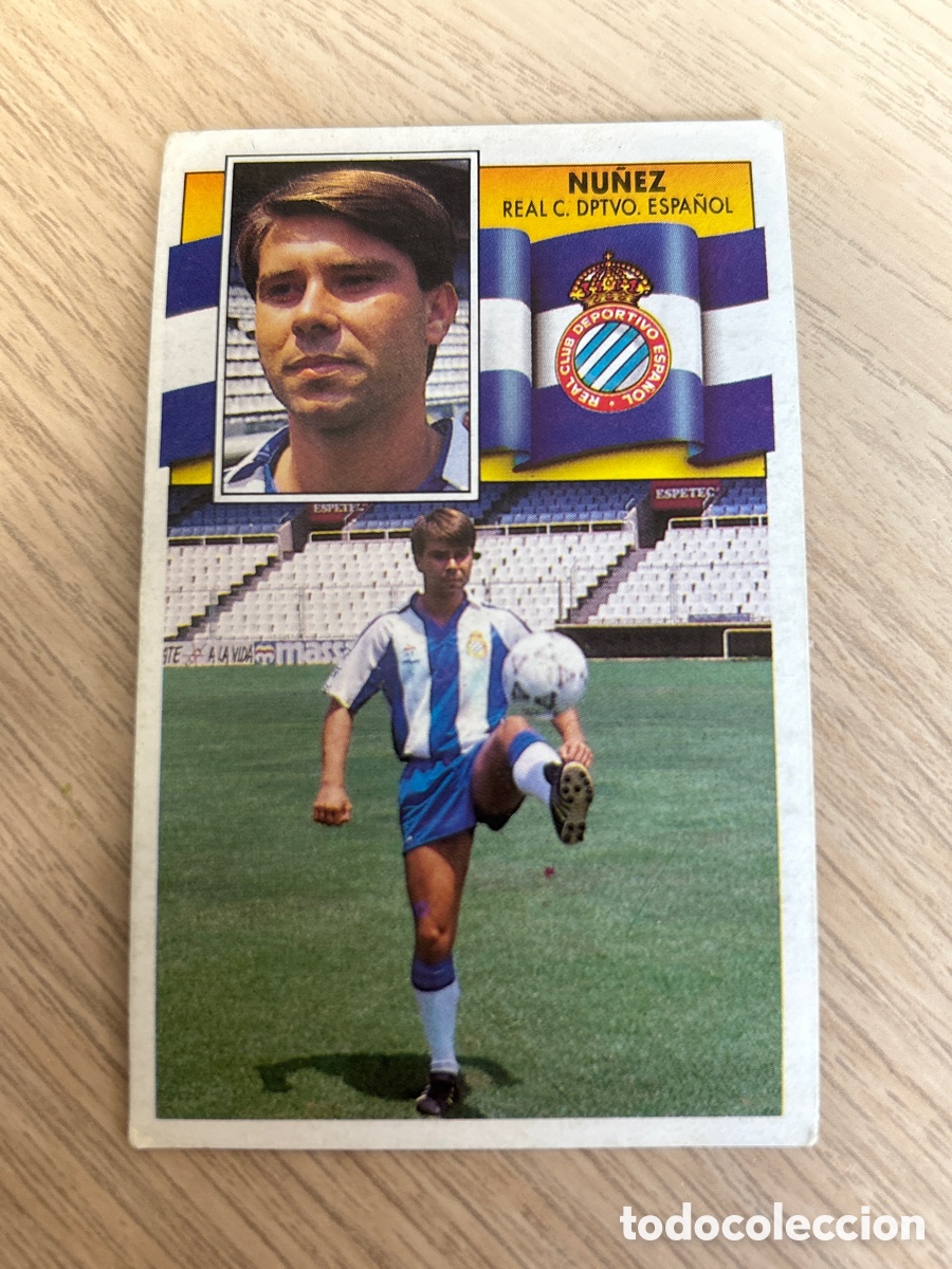 Cromos de F&uacute;tbol: NU&Ntilde;EZ ESPANYOL FICHAJE 20 LIGA ESTE 1990 1991 90 91 NUNCA PEGADO SIN PEGAR