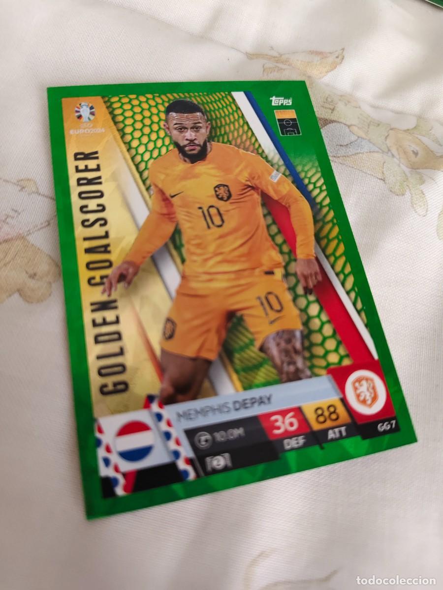 Cromos de F&uacute;tbol: GG 7 GG7 EURO 2024 TOPPS MEMPHIS DEPAY PARALELA HOLANDA MATCH ATTAX 24 EUROCOPA GOLDEN GOALSCORER