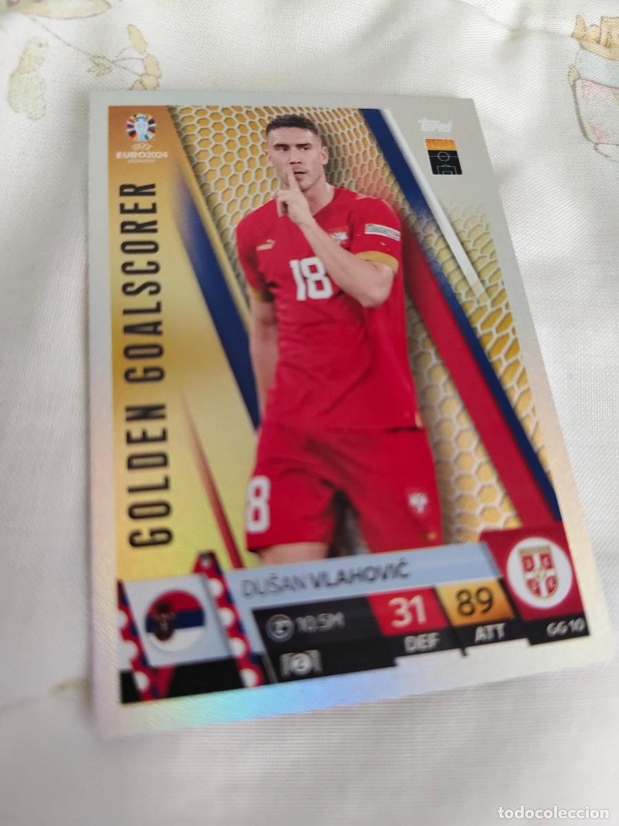 Cromos de F&uacute;tbol: GG 10 GG10 EURO 2024 TOPPS DU&Scaron;AN VLAHOVIĆ SERBIA MATCH ATTAX 24 EUROCOPA GOLDEN GOALSCORER